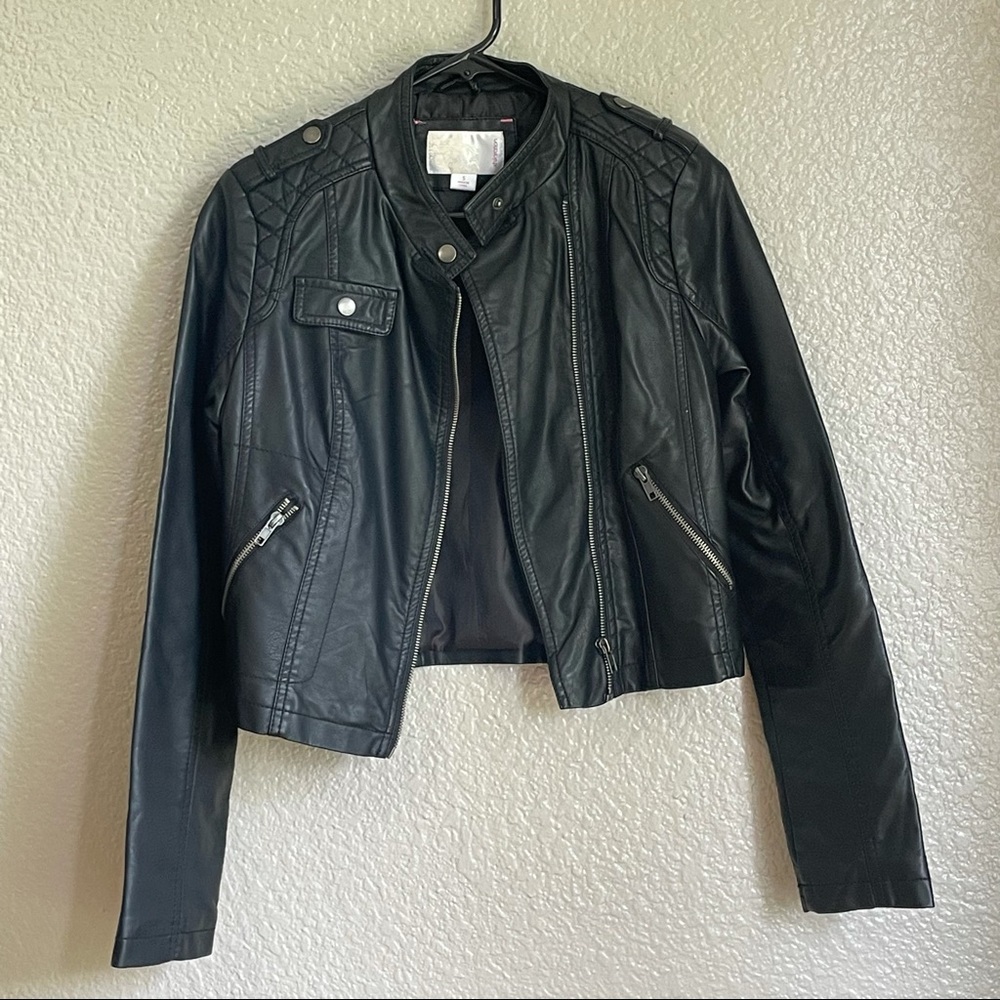 Xhilaration Faux Leather Black Moto Jacket